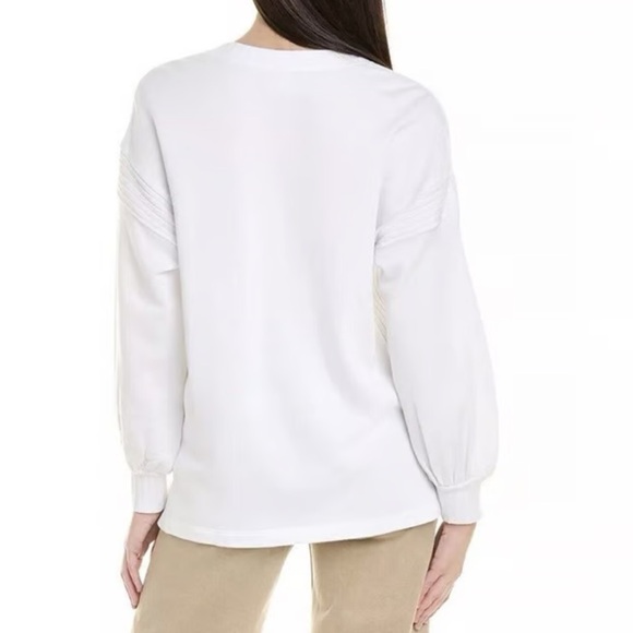 CAbi White Kayak Pullover V-Neck Sweater - Picture 2 of 6